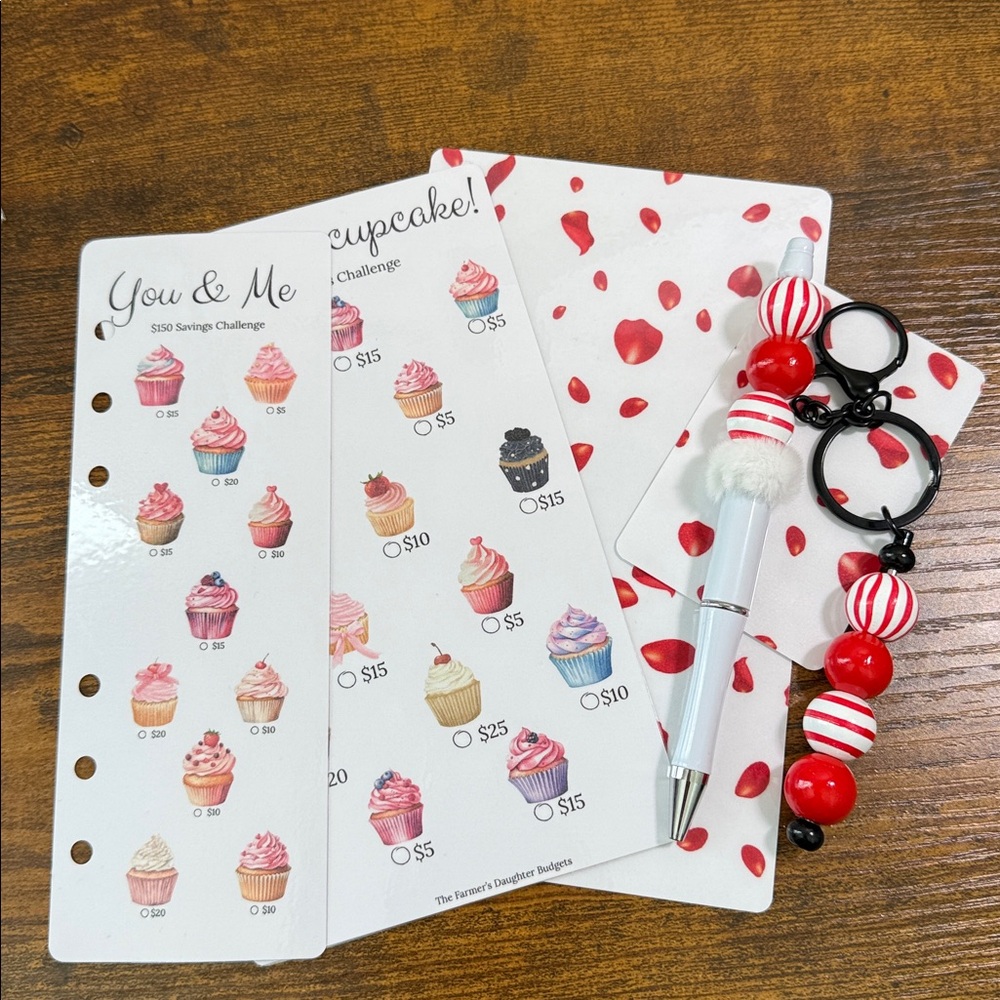 Multicolor Stationery Set Pen and Keychain • Cash Stuffing • A6 Dashboard